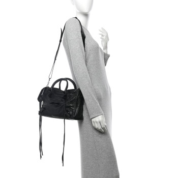 BALENCIAGA Agneau Spikes Black Hardware S City Black