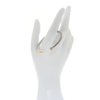 DAVID YURMAN Sterling Silver 14K Yellow Gold 5mm Cable Classics Bracelet