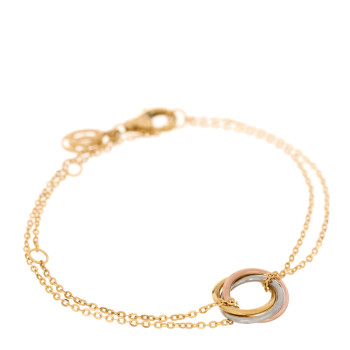 CARTIER 18K Pink Yellow White Gold Trinity Bracelet
