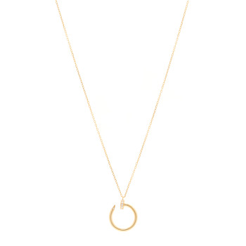CARTIER 18K Yellow Gold Diamond Juste Un Clou Pendant Necklace