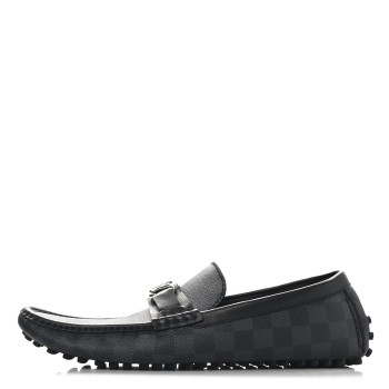 LOUIS VUITTON Damier Graphite Calfskin Mens Major Loafers 10