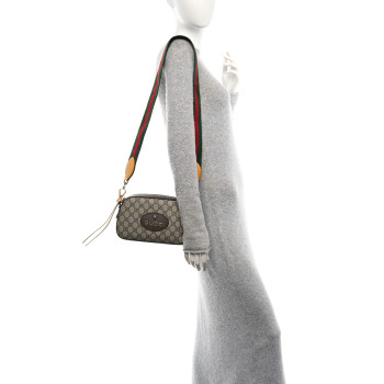 GUCCI GG Supreme Monogram Web Neo Vintage Shoulder Bag Beige New Acero Crop