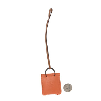 HERMES Milo Lambskin Swift Shopping Bag Charm Feu Gold