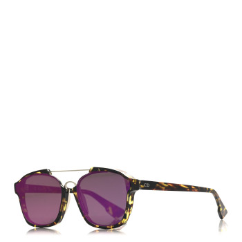 CHRISTIAN DIOR Abstract Square Mirrored Sunglasses Spotted Havana Purple