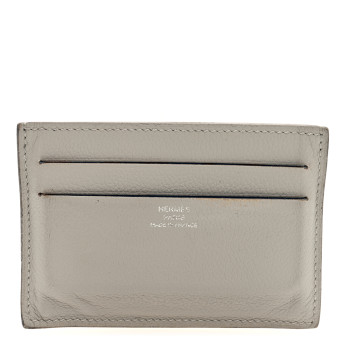 HERMES Evercolor Citizen Twill Card Case Beton