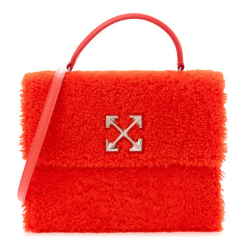 OFF-WHITE Shearling Calfskin Jitney 2.8 Bag Orange