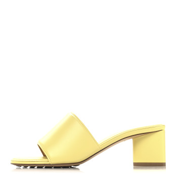 BOTTEGA VENETA Vienna Calfskin The Band Mule Sandals 38.5 Lemonade