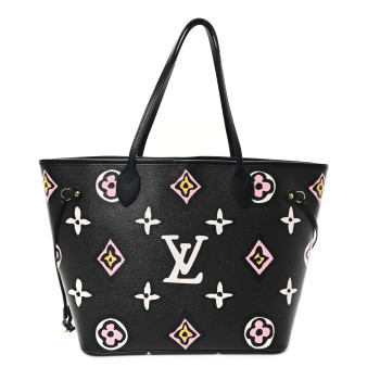 LOUIS VUITTON Monogram Giant Wild at Heart Neverfull MM Black