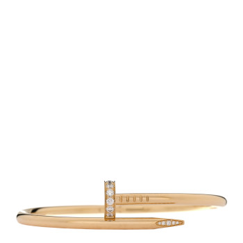 CARTIER 18K Yellow Gold Diamond Juste Un Clou Bracelet 17