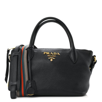 PRADA Vitello Daino Small Tote Black
