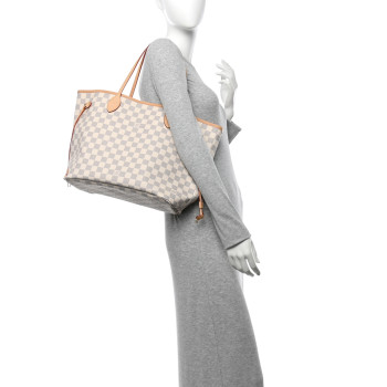 LOUIS VUITTON Damier Azur Neo Neverfull MM Rose Ballerine