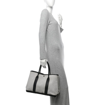 HERMES Toile Buffle Skipper Garden Party 36 MM Tote Black