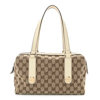 GUCCI Monogram Small Charmy Boston White