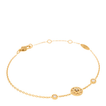 CHRISTIAN DIOR 18K Yellow Gold Diamond Mother of Pearl 3 Station Rose Des Vents Bracelet