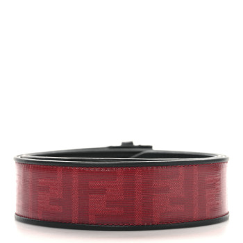 FENDI Glazed Fabric Vitello Century FF 1974 Belt 85 34 Rosso Black