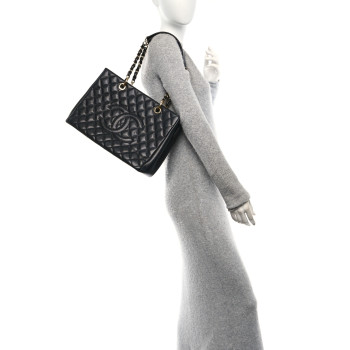 CHANEL Caviar Quilted Grand Shopping Tote GST Black