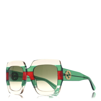GUCCI Square Web Frame GG0178S Sunglasses Green Red