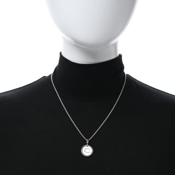DAVID YURMAN Sterling Silver Diamond Initial C Charm Necklace
