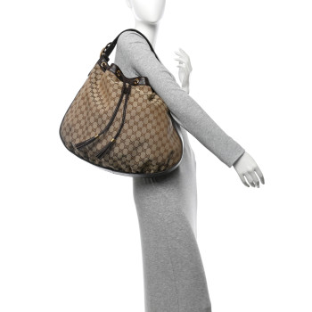 GUCCI Monogram Medium Interlocking Icon Shoulder Bag Dark Brown