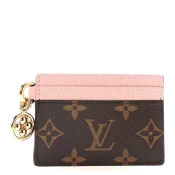 LOUIS VUITTON Monogram LV Charms Card Holder Rose Ballerine