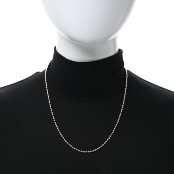 TIFFANY Sterling Silver 1.2mm Bead Chain Necklace 20"