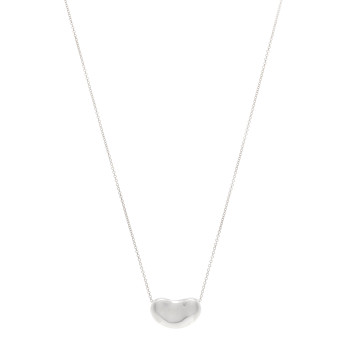 TIFFANY Sterling Silver 19mm Elsa Peretti Bean Pendant Necklace