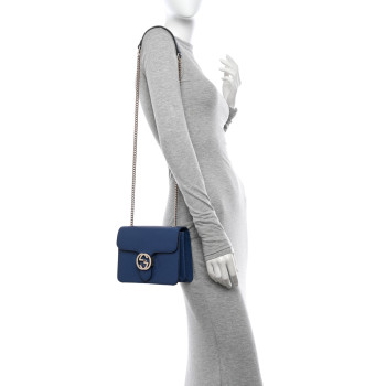GUCCI Dollar Calfskin Small Interlocking G Shoulder Bag Caspian