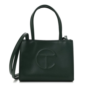 TELFAR Vegan Leather Small Shopping Bag Dark Olive