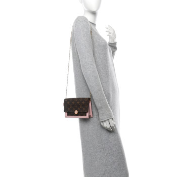 LOUIS VUITTON Monogram Flore Chain Wallet Rose Ballerine