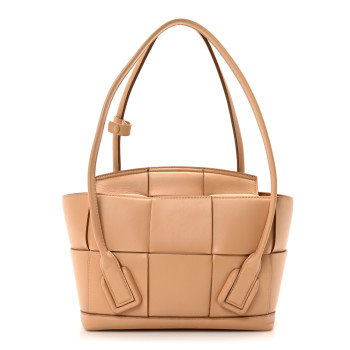 BOTTEGA VENETA French Calfskin Maxi Intrecciato Arco  33  Almond