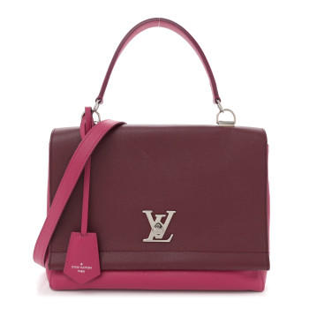 LOUIS VUITTON Calfskin Lockme II Top Handle Grenat Dahlia