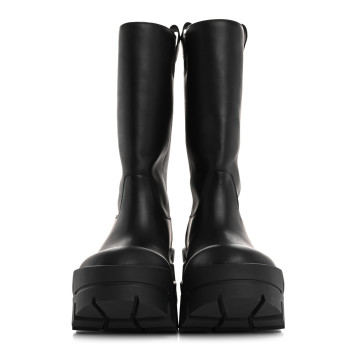BALENCIAGA Vegetal Calfskin Bulldozer Boots 40 Black