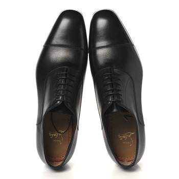 CHRISTIAN LOUBOUTIN Calfskin Mens Greggo Flat Oxfords 42 Black