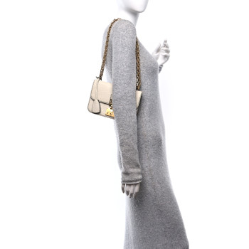 CHRISTIAN DIOR Canyon Grained Lambskin Small Dioraddict Flap Bag Ivory