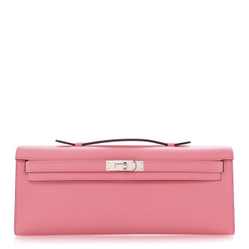 HERMES Swift Kelly Cut Clutch Pochette Rose D'Ete