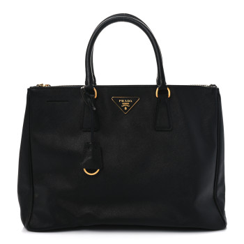 PRADA Saffiano Lux Large Galleria Double Zip Tote Black