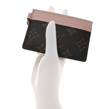 LOUIS VUITTON Monogram LV Charms Card Holder Rose Ballerine