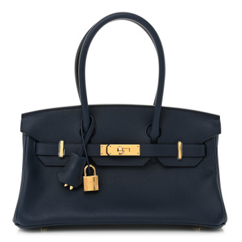 HERMES Evercolor Shoulder Birkin Light 29 Bleu Abysse
