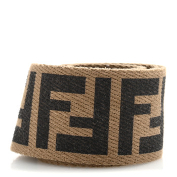 FENDI Canvas Calfskin FF 1974 Strap You Fango Marrone Cuoio