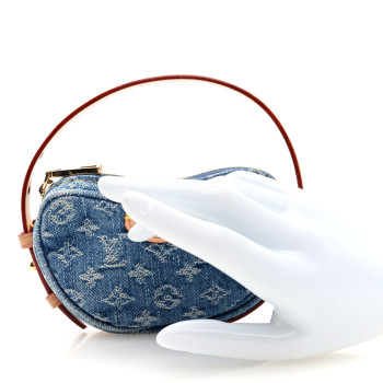 LOUIS VUITTON Monogram Denim Croissant Pochette Blue