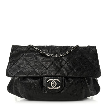 CHANEL Caviar Quilted Medium Elastic Flap Black