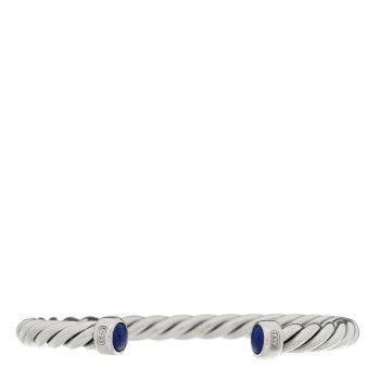 DAVID YURMAN Sterling Silver Lapis Lazuli 6mm Cable Classic Cuff Bracelet