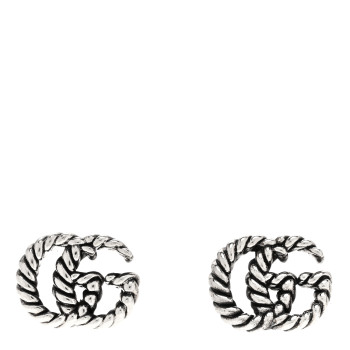 GUCCI Sterling Silver Torchon Double G Earrings
