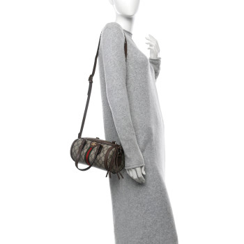 GUCCI GG Supreme Monogram Web Small Ophidia Boston Bag Beige New Acero