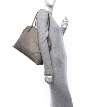 GUCCI Guccissima Medium Bree Shoulder Bag Storm Grey