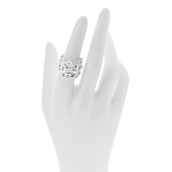 HERMES Sterling Silver GM Chaine d'Ancre Enchainee Band Ring 54 7