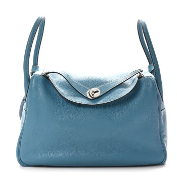 HERMES Taurillon Clemence Lindy 34 Bleu Jean