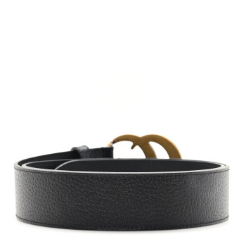 GUCCI Textured Calfskin Double G 40mm Belt 90 36  Black