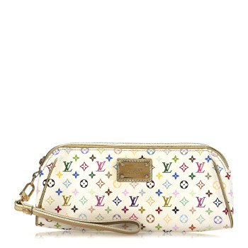 LOUIS VUITTON Monogram Multicolor Kate Clutch White