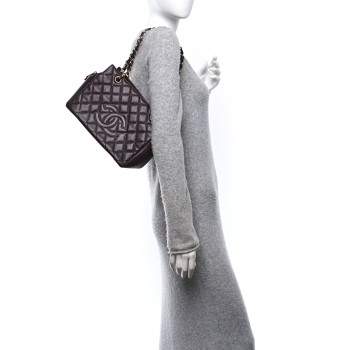 CHANEL Caviar Quilted Petit Timeless Shopping Tote PTT Burgundy